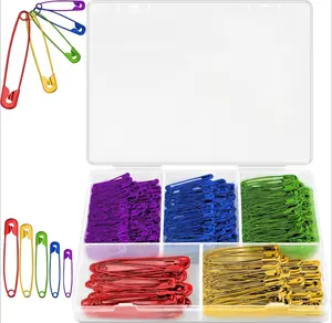 Safety Pins Assorted 300 Pack 5 Different Sizes Small and Large for Clothes Costume Sewing Nickel Plated Steel Arts and Crafts Supplies
