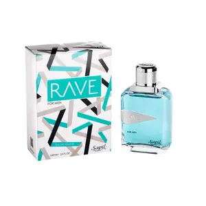 Sapil Rave Perfume for Men - Long-Lasting Dubai Perfume - Fresh Spicy Aromatic EDT - 3.4 Oz (100 ml) - Chemical Free