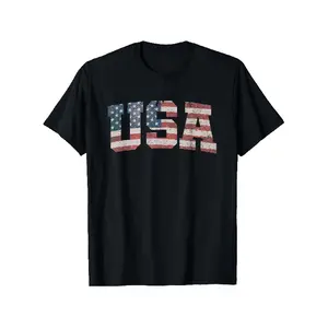 Menswear Oversized Short-Sleeve Graphic Tee - Unisex USA Flag Patriotic 4th of July Print, Soft Breathable Lightweight Cotton, Regular Fit, Machine Washable, Comfortable Gift Item