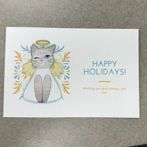 Happy Holidays Kitty Postcard - Festive Greeting Card