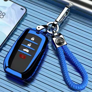 Key Fob Cover for Toyota 2025 Camry and 2025 2024 2023 Corolla Crown, 4-Button, TPU Toyota keychain, Black, Silver, Blue, Red, men's car accessories, car stuff for women