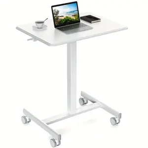 Rolling Laptop Desk - Ultra-Portable with Secure Locking Wheels - Compact Standing Desk for Small Spaces, Versatile Sit-Stand Workstation