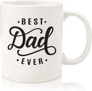Best Dad Ever Coffee Mug - Birthday Gifts for Dad, Men, Husband - Unique Dads Gifts from Daughter, Son, Wife, Kids - Cool Bday Present Ideas for Father, Guys, Him - Novelty Dad's Mug, Fun Cup