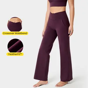 GLOWMODE 29" FeatherFit Crossover Straight-Leg Pocket Pants Daily Casual Fall