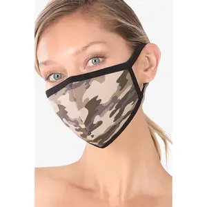 Zenana 3 PACK Washable Cotton MASK With Lining Camouflage