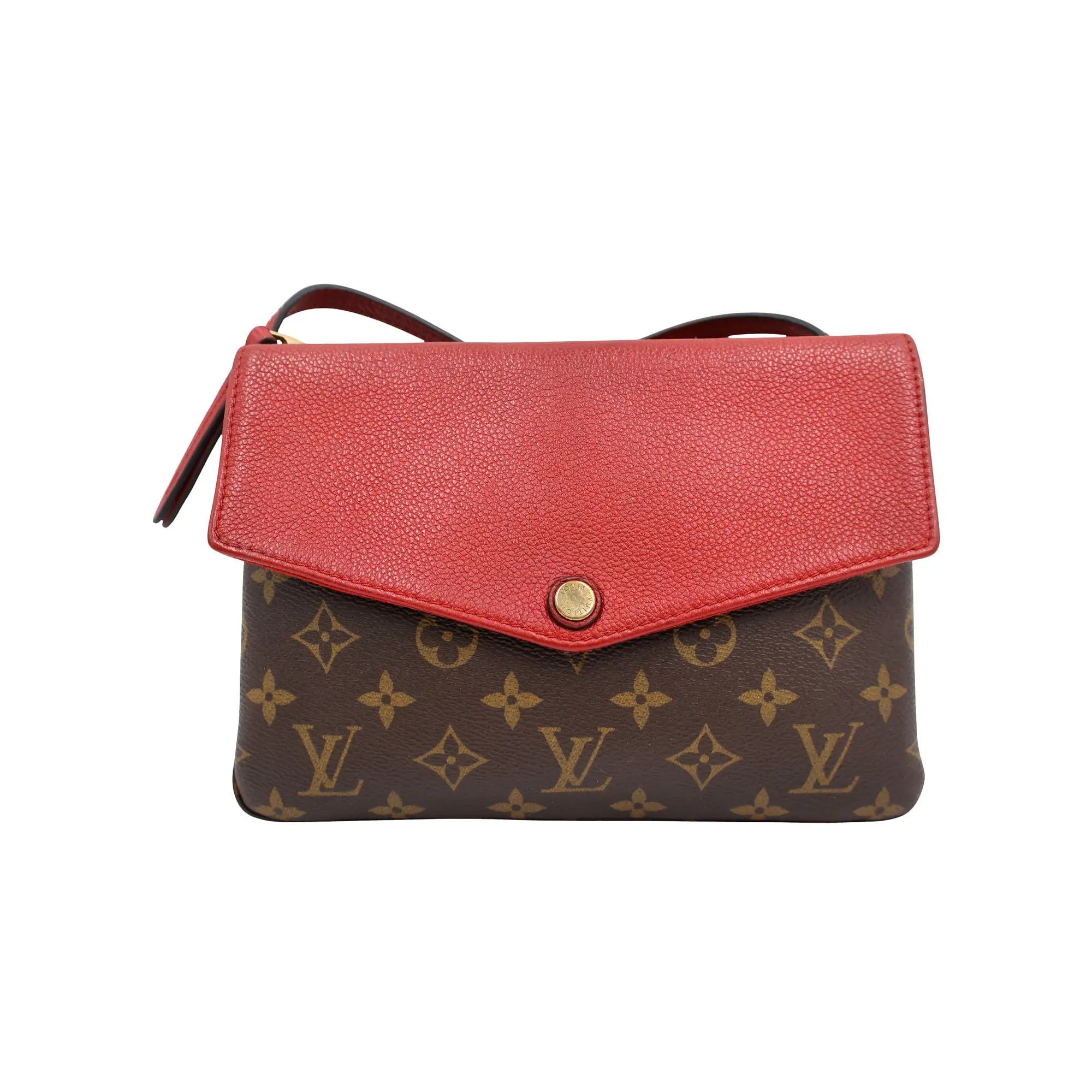 Pre-owned Louis Vuitton coated canvas Clutches & Wristlets Monogram Canvas Twice Pochette Shoulder Bag(4900000223446)