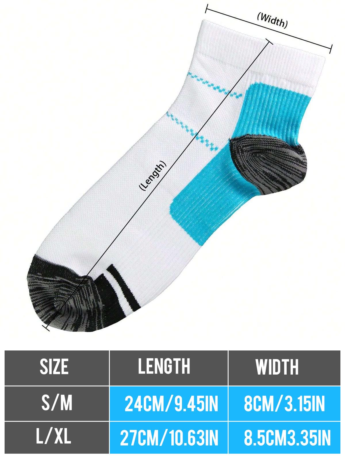 5/10pairs Compression Ankle Support Sports Socks,Non-slip Absorbent Breathable  Plantar Fasciitis Relief Suitable for Football, Running Exercise