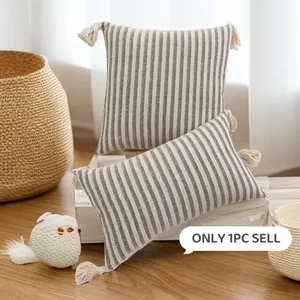 Striped Pattern Cushion Cover without Filler, 1 Count Casual Soft Throw Pillowcase, Household Decoration Supplies for Home Living Room Bedroom