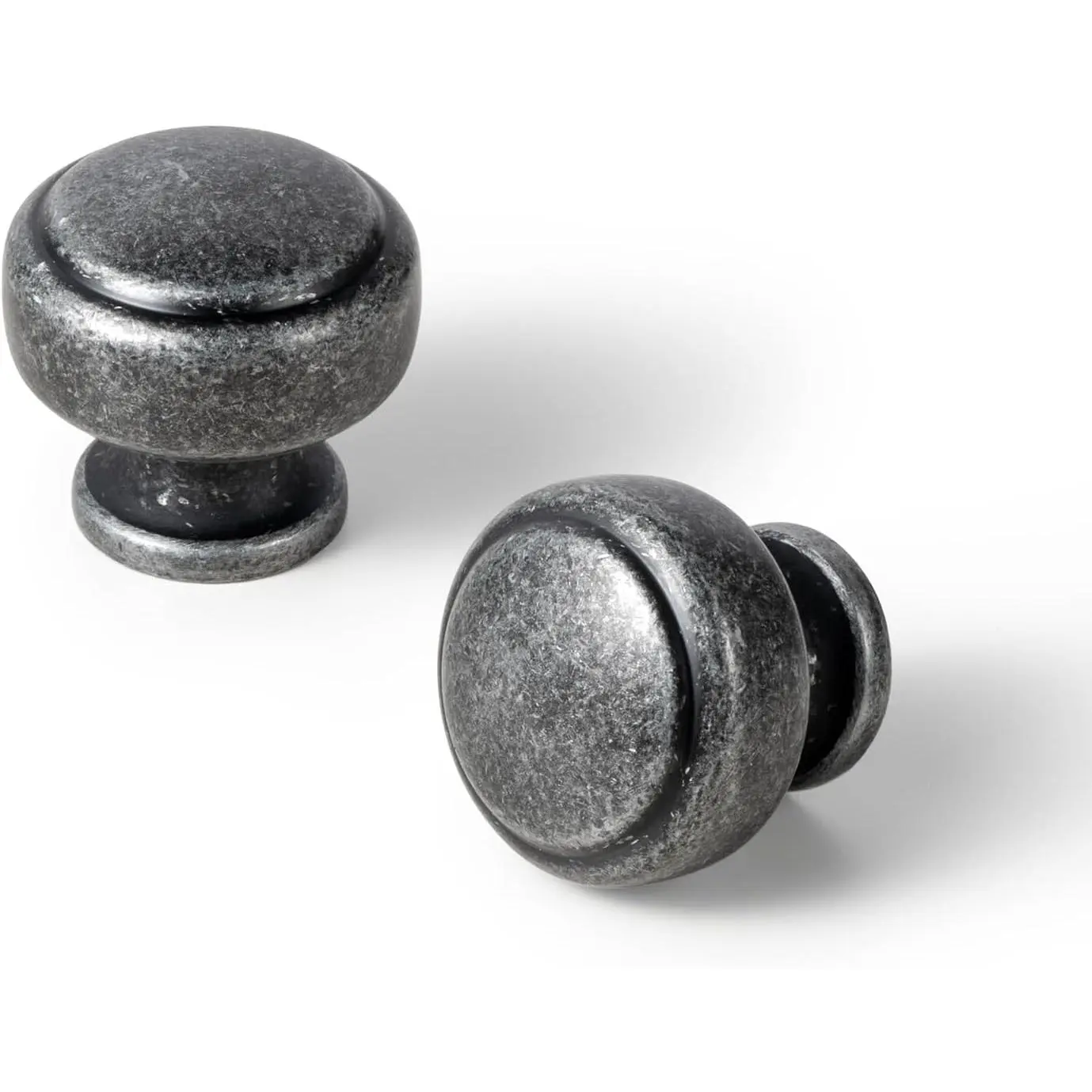 6 Pack Weathered Nickel Round Cabinet Knobs -  Furniture Handles Retro Hardware for Kitchen Drawers