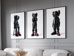 Kaws poster, Kaws print, Kaws wall art Kaws poster set of 3, Kaws art Hypebeast decor, Black kaws poster, Kaws gift poster, POSTER PRINT UNFRAME