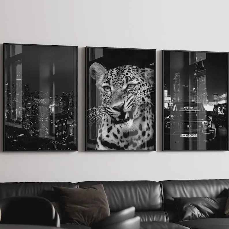 Black & White Luxury Fashion Poster, Set of 3 Luxury Fashion Print, Luxury Fashion Posters Unframed