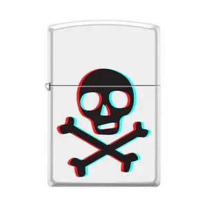 Zippo Glow in the Dark Skull & Crossbones Lighter Eerie Design Windproof Technology Durable Finish Lifetime Guarantee for Standout Individuals