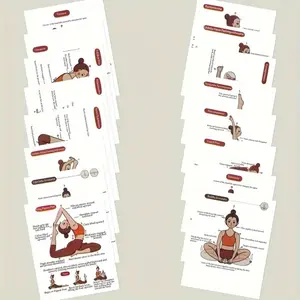 32-Piece Yoga Pose Guide Card Set, Boxed Basic Yoga Practice Cards, Stretching Tutorial, Yoga Instruction, Ideal for Beginners & Daily Use