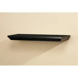 212 MAIN 36 in. Black Straight Classic Wood Wall Shelf - Amore Designs Office Furniture Wall-Mount Shelving with Hidden Brackets, for Decor, Room Decor