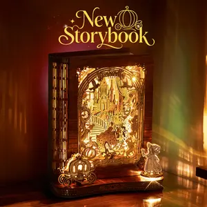 Summervibes-FUNPOLA LED 3D Puzzle Nightlight-DIY Storybook Book Lamp-3D Wood Puzzle-Mother's Day Gifts-Home Décor for Kids and Adults