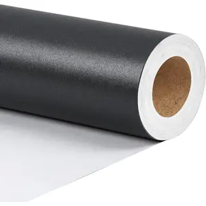 Black Wrapping Paper, Mini Roll-17 Inch x 33 , Solid Color Pearly-Lustre Birthday  Wrap Paper Rolls,  for Holiday, Wedding, Valentine's Day