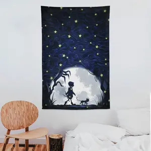Cartoon Character Tapestry, Umbrella Cartoon Tapestry, Halloween Room Decor Tapestry, Wall Hanging Living Tapestry ,Gift For Movie Fans Lightweight Decoration