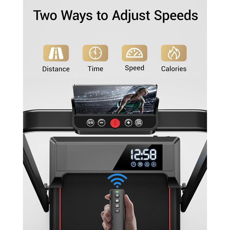 3-in-1 Portable Under Desk Treadmill, 17% Incline Walking Pad Treadmills for Home and Office, Folding Treadmill with 2.5 HP Quiet Brushless, 300 LBS Capacity