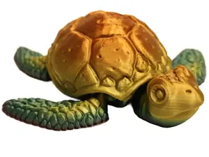 Multi Color 3D printed Sea Turtle Multicolor Hawaiian Sculpture
