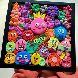 New Clay Picture Frame Ultra-Light Clay Emoji Cute Pet Full Set Materials DIY Handmade Craft Kit, Perfect for Kids & Adults Crafting Projects