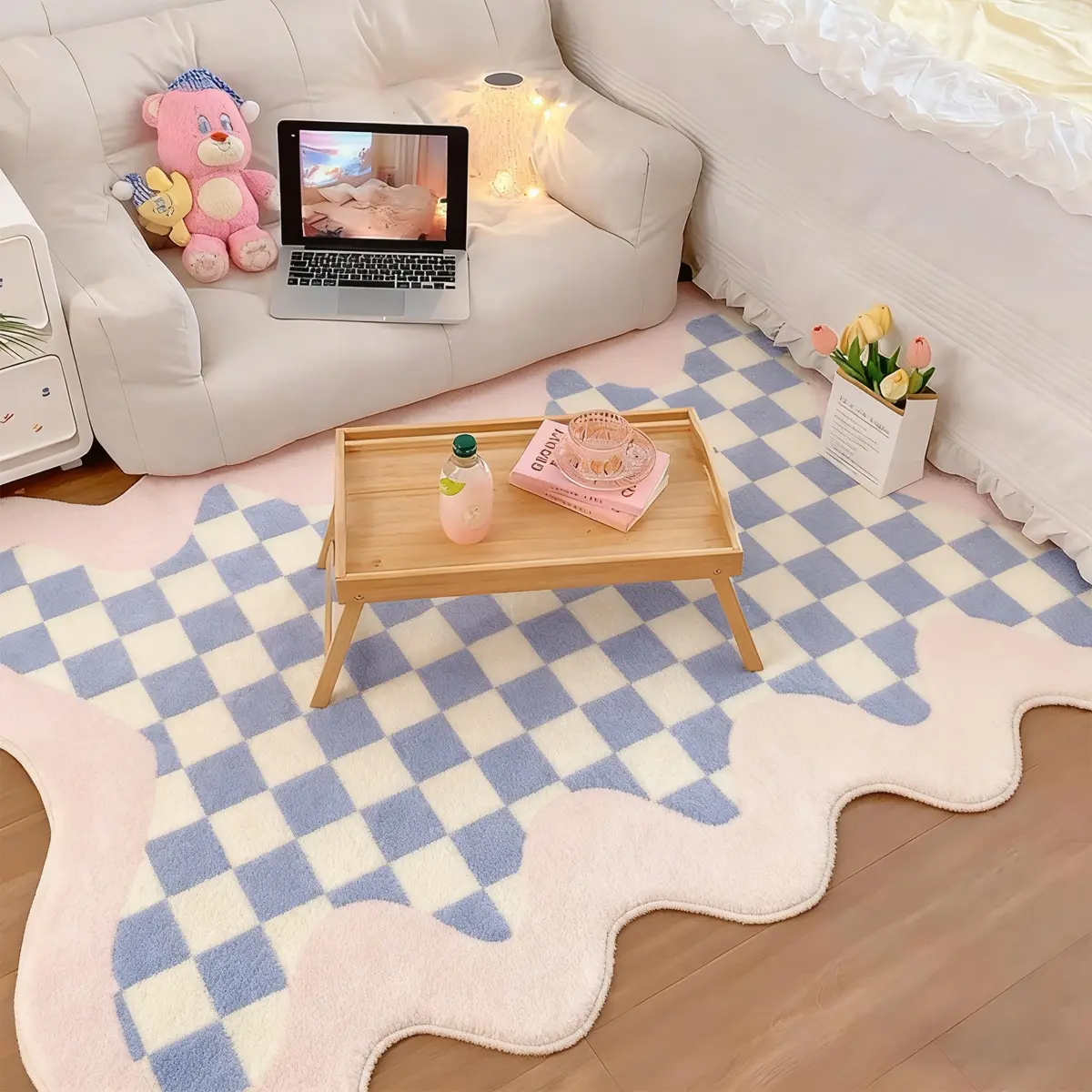 Cute Cartoon Pattern Carpet Rug, Polyester Fiber Rug, Decorative Rug, Home Decor Rug, Soft Plush Material, Ideal for Living Room & Bedroom Decor, Perfect Gift for Kids' Rooms