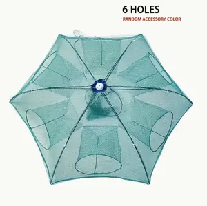 1 piece foldable hexagonal fishing net, available in multiple sizes - Portable PA nylon net for minnows, crayfish, crabs and more - Dark green, easy-to-use outdoor fishing tool, ideal gift for Father's Day and holidays, fishing net