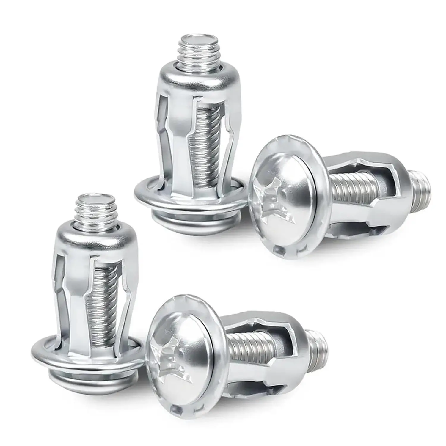 Button Head Rivet Nut Set, Heavy Duty Carbon Steel Locking Nuts M4 M5 M6, Threaded Rivet Inserts for Sheet Metal, Furniture Panels & DIY Repair
