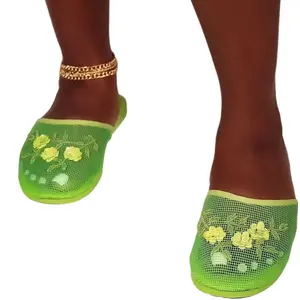 Slime Green Chinese Slippers