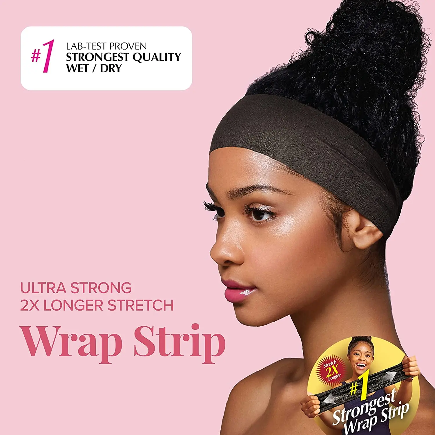 Red Kiss Wrap Strips 2.5" Black