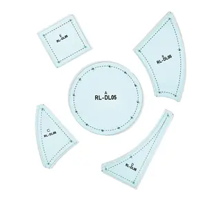 5pcs Quilting Ruler Set, Acrylic Sewing Patchwork Measuring Tool, DIY Handmade Craft Templates, Multiple Sizes for Quilting, Blanket Making, Sewing Tools