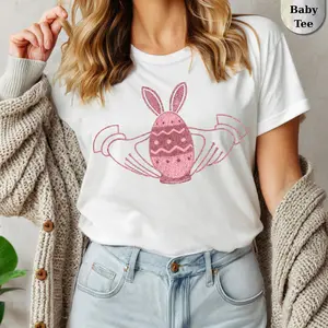Happy Easter Day Claddagh Y2k Baby Tee Easter Egg Baby Tee Gift For Her Coquette Baby Tee Bunny Baby Tee Gift For Easter Girl