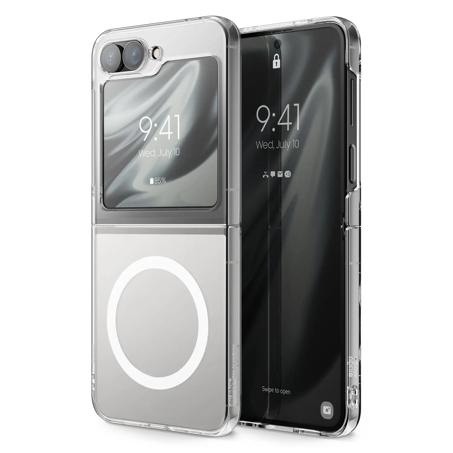 Magnetic Hybrid Clear Case for Samsung Galaxy Z Flip 6 - Strong Magnets, Shockproof Protective Cover, Durable Smartphone Accessory