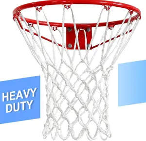 Heavy Duty Outdoor Basketball Net with 12 Loops 21-Inch Length 7.16 oz Weight Thick Polyester Fibers for All Weather Use Easy Installation on Standard Hoops