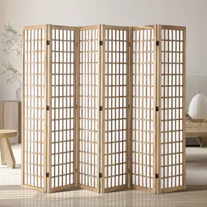 VEVOR Room Divider, 6 Panel Japanese Room Divider, Wood Folding Privacy Screen Indoor, Japanese Partition Dividers Portable Decoration Screens, for Room Separation Home Office Restaurant Bedroom