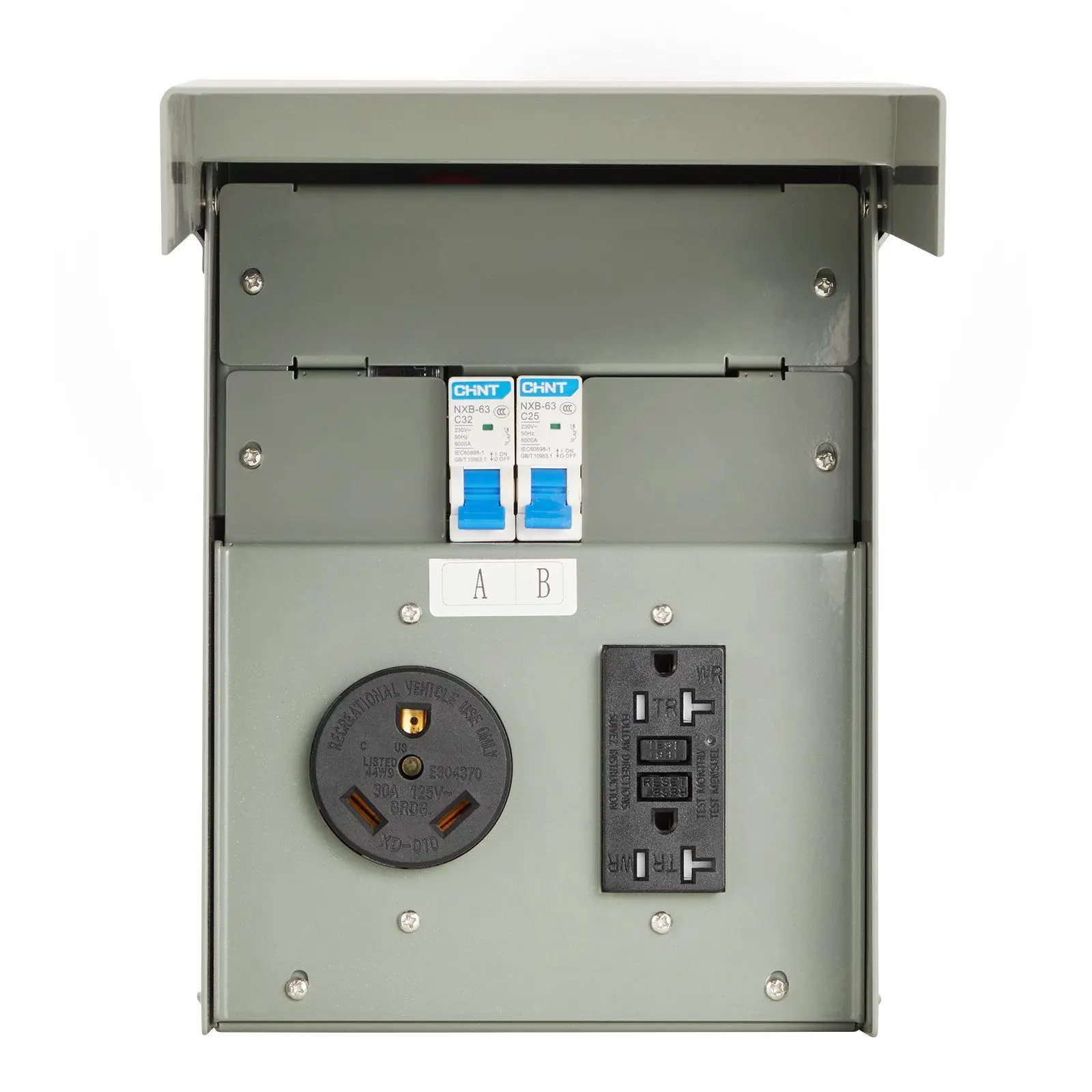 30 Amp Panel Box Boat Rv VEVOR Temporary Power Outlet Panel RV Electrical Panel 20 30 Amp RV ...