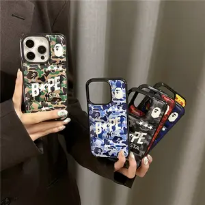 BAPE Streetwear Camo Phone Case Shockproof HipHop Style Cover for iPhone 11 12 13 14 15 16 17 Pro Max