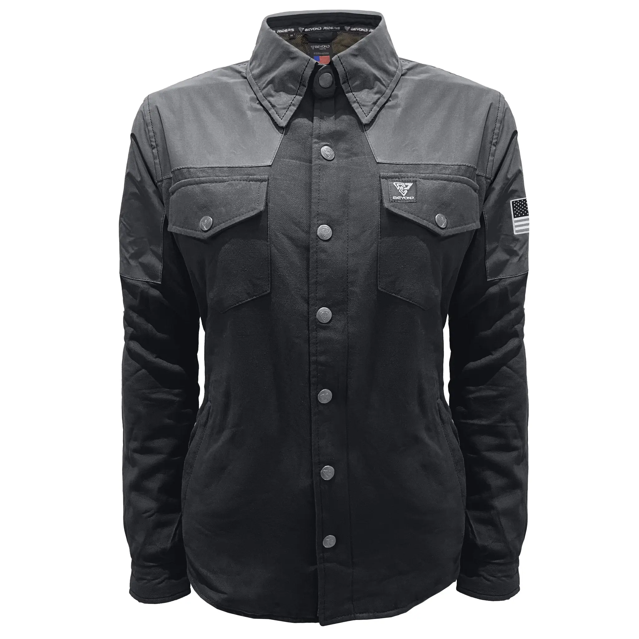 Flannel Reflective Shirt "Nightfall Nebula" for Women - Black