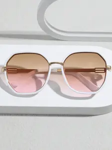 1 Pair of Geometric Frame Bohemian Style Women's Sunglasses, Elegant Design Suitable for Summer Beach Vacation & Outdoor Travel Lightweight Wear, UV Protection, Show Your Fashion Taste.