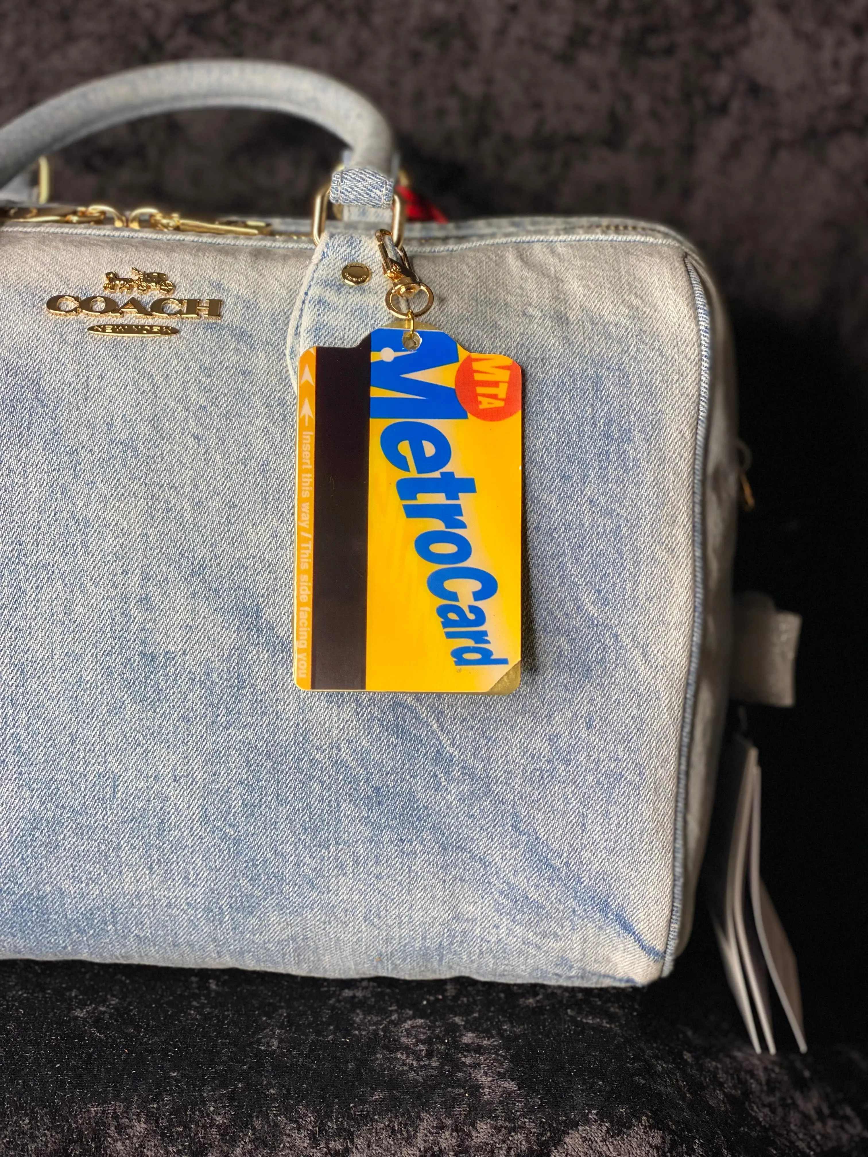NYC MetroCard Inspired Custom Hang Tag | Nostalgic Statement Bag Charm | Handmade Resin Tag