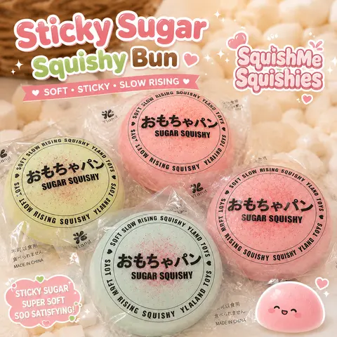 10 cm Sticky Sugar Squishy Bun Stress Relief Satisfying Dual-Texture Slow-Rise Bakery-Fresh Scented Toy adult fidget Sensory Play Food