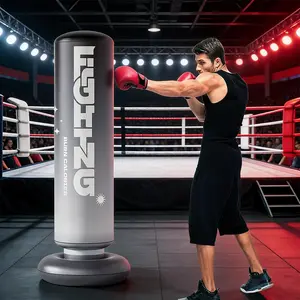 70 Inch Gradient Inflatable Punching Bag Set for Kids and Adults, Durable Quick Rebound Karate Training Gear, Active Indoor Game Gift for Ages 12+, Inflatable Boxing Bag