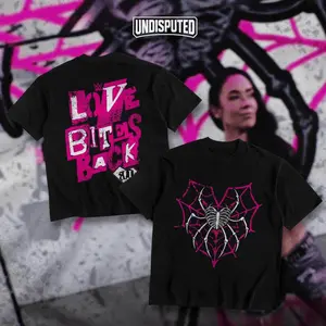 UNDISPUTED AJ Lee Love Bites Back Heavy Cotton Double Sides Unisex T-shirt For Wrestling Fan AJ Mendez Return Appare Cot Essential Tee for All