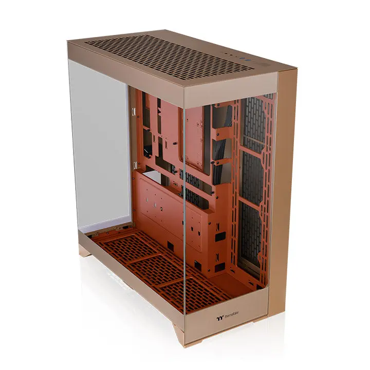CTE E550 ATX Mid Tower PC Case, Gravel Sand Design, Component View Feature, Dual Chamber, Hidden-Connector, 3 TG Panels, GPU Support for Desktop Components, Three Tg Panels