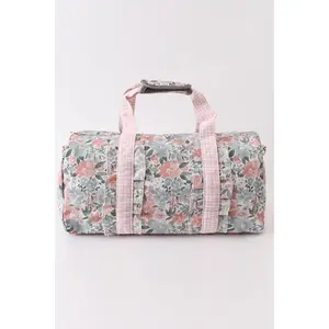 Pink floral travel bag