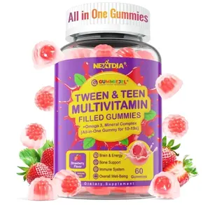Multivitamin Filled Gummies for Teen Boys Girls 12-17, 18, 19, Kids 10+ Multivitamin with Omega 3, Calcium + Magnesium + Zinc, Multi-Minerals for Adolescent 10-19S Brain, Bone, Energy, Immune