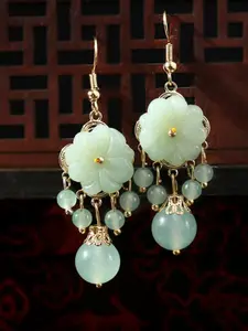 Flower Design Dangle Earrings, Elegant Tassel Drop Earrings for Women, Fashion Jewelry for Party, Daily Clothing Decor, Trendy All-match & Exquisite Jewelry for Birthday Gift, High Quality Earrings