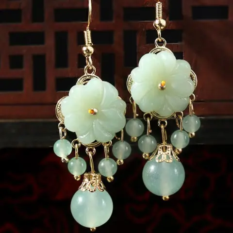 Flower Design Dangly Earrings, Tassel Drop Earrings for Women, Fashion Earrings, Fashion Jewelry for Party, Daily Clothing Decor, Trendy All-match Jewelry for Birthday Gift, Trendy Fashionable Accessories, Dangling Earrings, Dangle Jewelry