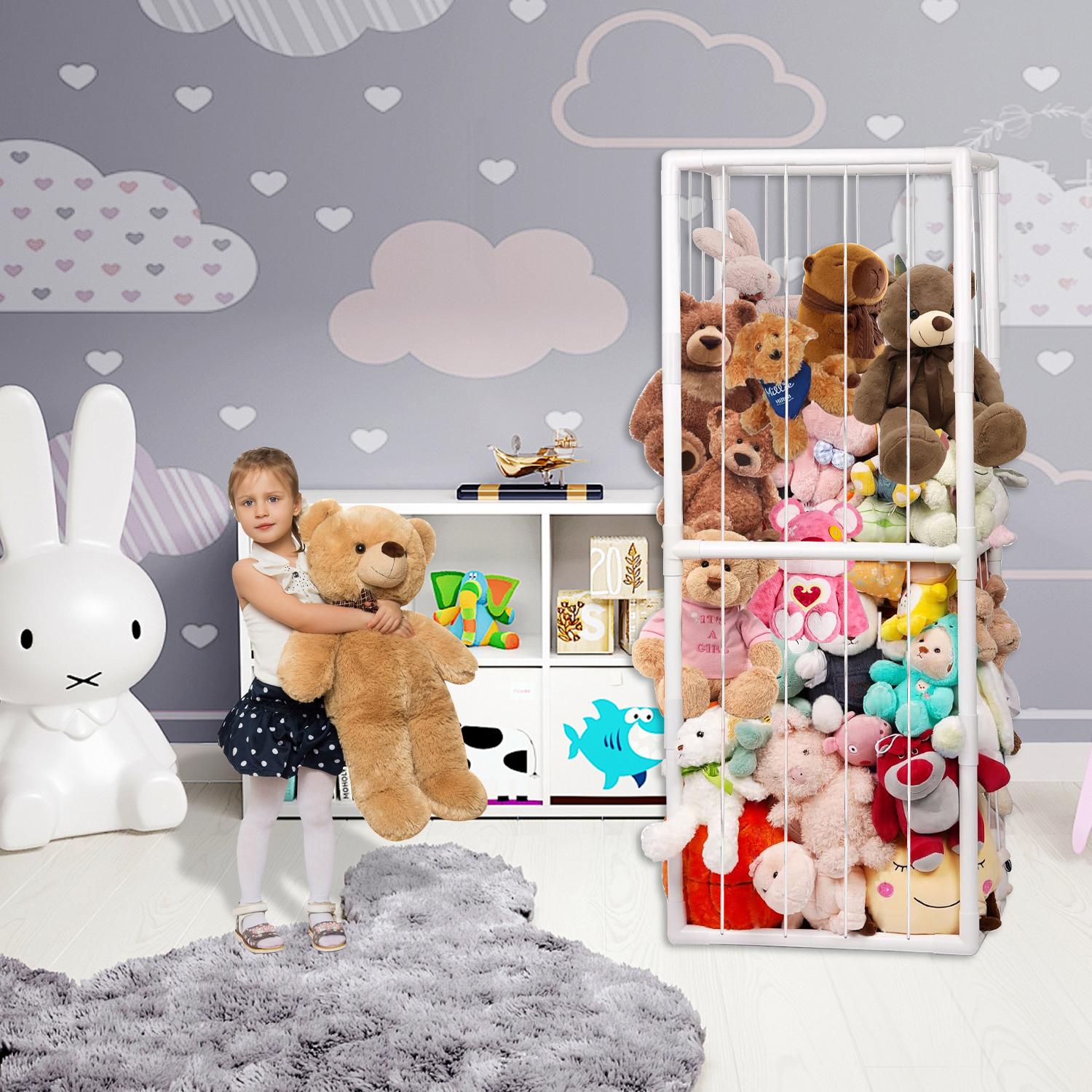 Stuffed Animal Zoo Storage Organizer PVC Large Plushie Holder for Toddler Room Playroom Aesthetic Nursery Furniture Toy Display Extra-large Capacity Design tiktokshopspringglowup summervibes