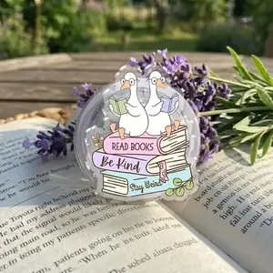 Book Lover Phone Grip: Acrylic Magnetic Holder for Readers