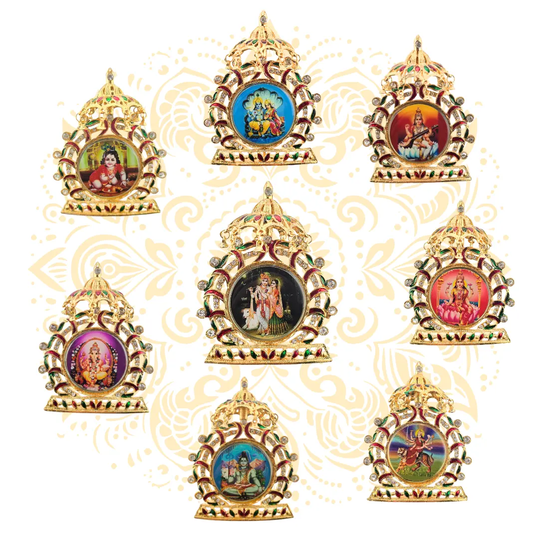 Golden Mini Mandir Deity Altar 5"